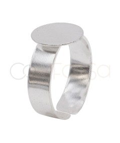 anillo chapa 12mm ajustable plata 925ml