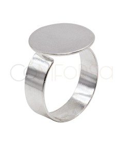 Anillo ajustable de chapa 15 mm en Plata 925