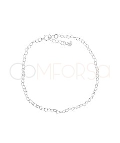 Pulsera corazones de 16 + 4cm Plata chapada en oro