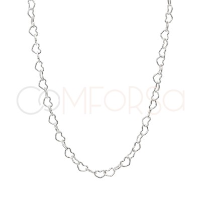 Gargantilla corazones 40 + 6cm Plata chapada en oro