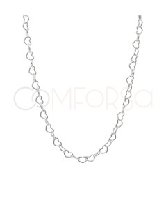 Gold-plated sterling silver 925 hearts choker 40cm + 6cm