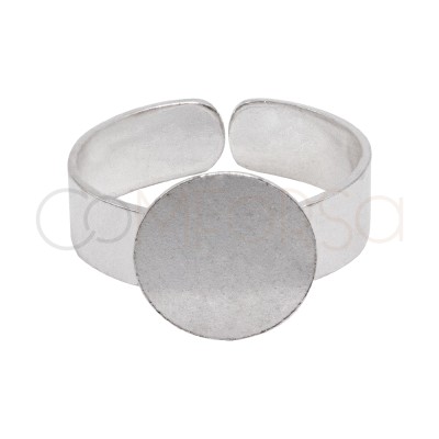 anillo chapa 12mm ajustable plata 925ml