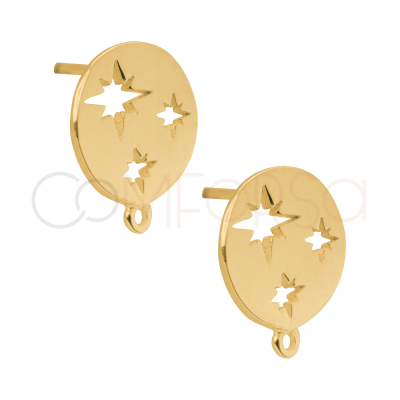 Aretes con anilla estrella polar 12mm Plata 925