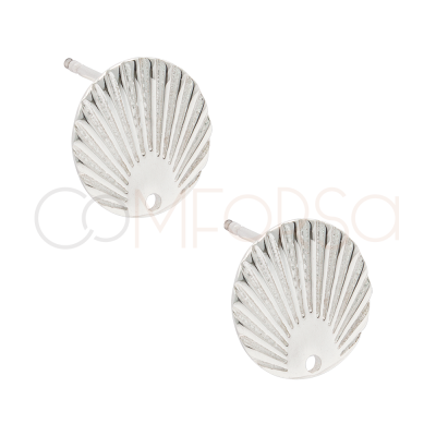 Gold-plated sterling silver 925 wavy earrings 12.5mm