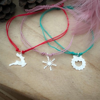Colgante corona de navidad 16 x 17 mm en Plata 925