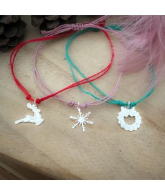Colgante corona de navidad 16 x 17 mm en Plata 925