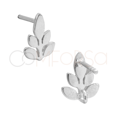 Aretes rama con anilla 8 x 10mm Plata chapada en oro