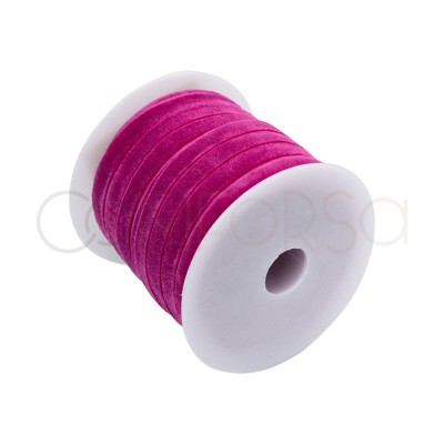 Dark pink velvet elastic band 10mm