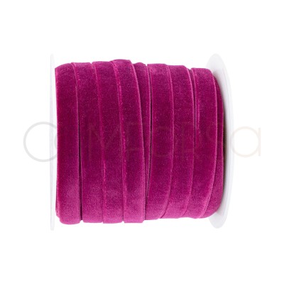 Dark pink velvet elastic band 10mm