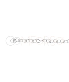 Sterling Silver 925 Bracelet with 3 Zirconia Diamonds 16 + 4 cm