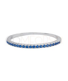 Sterling Silver 925 Ring with Sapphire-colored Zirconia