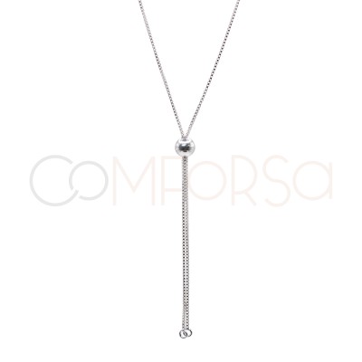 Cadena veneciana con bola 60 cm Plata 925