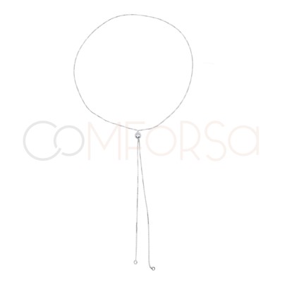 Cadena veneciana con bola 60 cm Plata 925