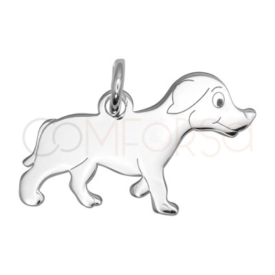 Engraving + Sterling Silver 925 Dog Pendant 19.6 x 11.5 mm