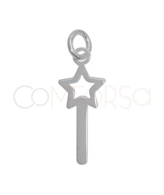 Colgante mini varita con estrella 7.5 x 18.5 mm Plata 925