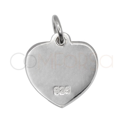 Colgante corazón Sagitario esmalte Naranja 11 mm Plata 925