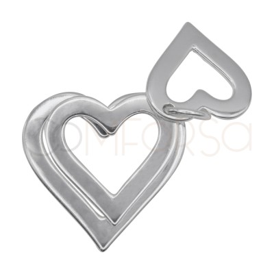 Colgante tres corazones lisos Plata 925