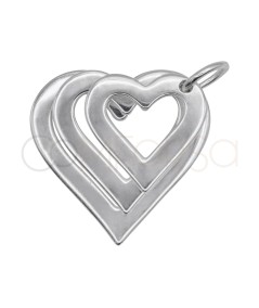 Colgante tres corazones lisos Plata 925