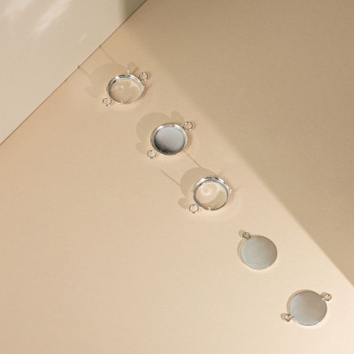 Colgante liso para pegar o personalizar con anilla 12 mm Plata 925