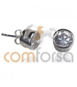 Arete chatón de 7mm plata 925ml