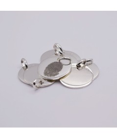 Chapa huella dactilar 20 mm con anilla Plata 925