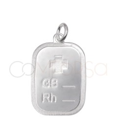 Dije grupo sanguíneo 14 x 18 mm Plata 925