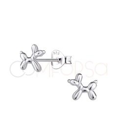 Pendientes perro globo 7 x 6 mm Plata 925