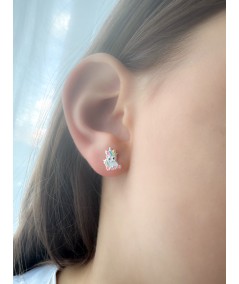 Aretes unicornio sentado pastel 7 x 10 mm Plata 925