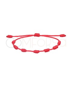 Pulsera hilo 7 nudos Roja