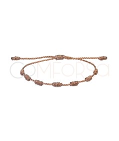 Pulsera hilo 7 nudos Marrón