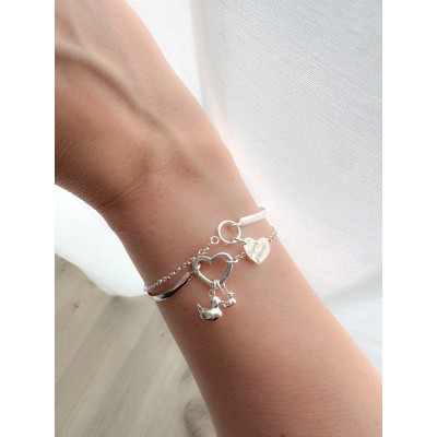 Colgante corazón “Súper Mamá” 11.6 x 9.3mm Plata 925