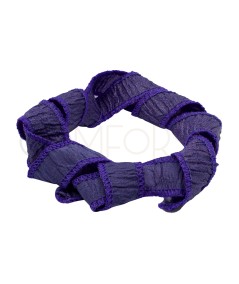 Wrinkled Dark Blue Silk Ribbon 90cm