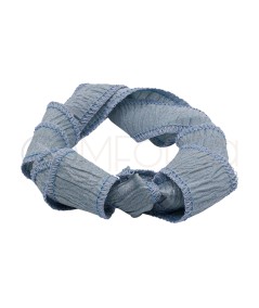 Cinta de seda arrugada Azul claro 90 cm