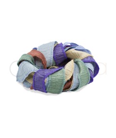 Cinta de seda arrugada Azul claro 90 cm