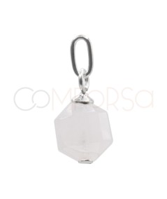 Moonstone hexagon pendant 8mm