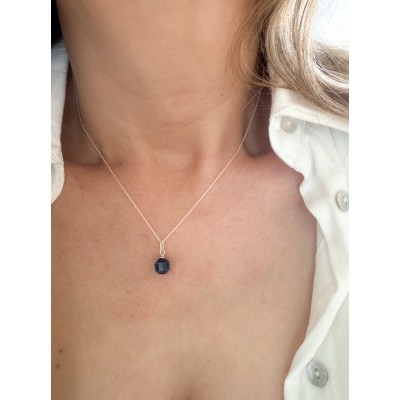 Lapis Lazuli stones hexagon pendant 8 mm