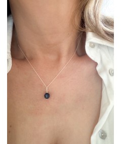 Lapis Lazuli stones hexagon pendant 8 mm