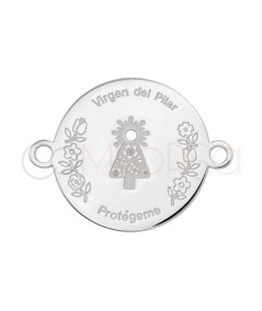 Entrepieza Virgen del Pilar calada 15 mm Plata 925