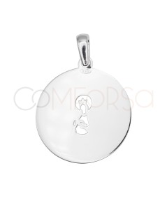 Sterling silver 925 cut-out “Virgen Almudena” medal 20 mm