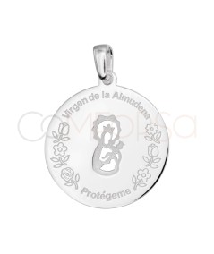 Medalla Virgen de la Almudena calada 20 mm Plata 925