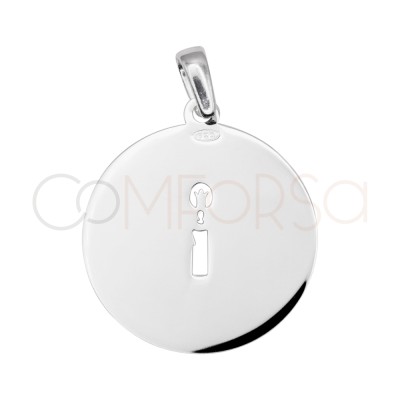 Sterling silver 925 cut-out "Virgen de los Desamparados" medal 20 mm