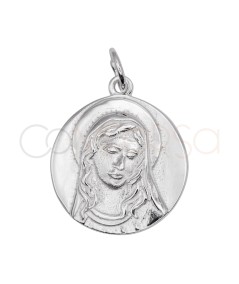 Medalla Virgen María halo 18 mm Plata 925