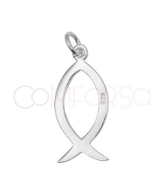 Colgante Pez cristiano Ichthys 10 x 20 mm Plata 925