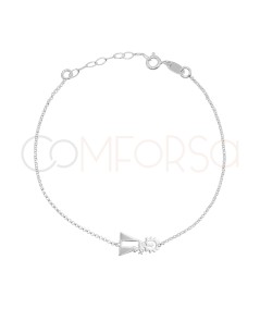 Pulsera Virgen de los Desamparados 17 + 3 cm Plata 925