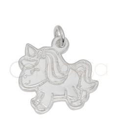 Colgante unicornio 10 x 14 mm Plata 925
