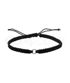 Pulsera macramé negro con entrepieza 5 mm