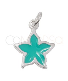 Colgante estrella esmalte verde menta Plata 925