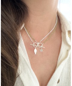 Engraving + Sterling Silver 925 Flat anchovy pendant 7 x 16 mm