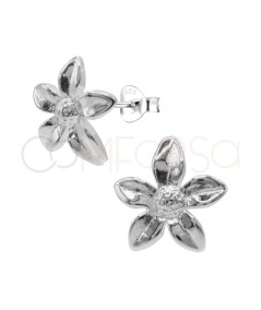 Pendientes flor 10mm Plata 925