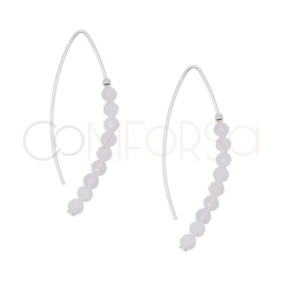 Pendientes hilo piedra luna 13 x 40 mm